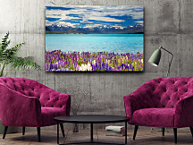 obraz na horách kvety príroda voda oblaky